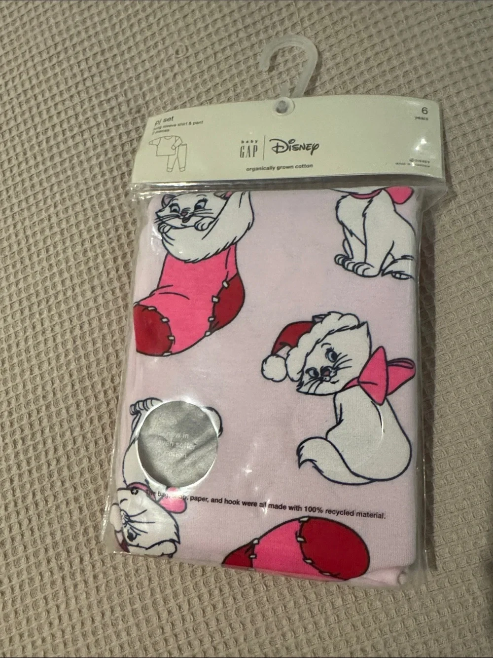 GAP Disney Pink Kitten Print Kids Pajama Set